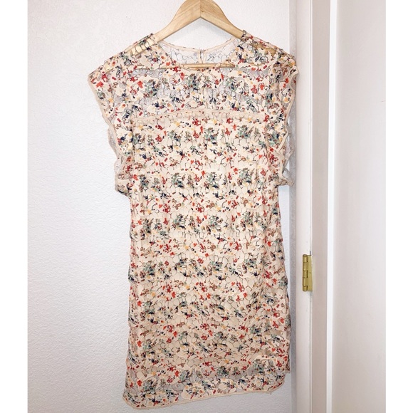 ANTHROPOLOGIE x TULAROSA Elba PomPom Lace Overlay Mini Dress Beige & Multi SZ: M - Picture 9 of 15